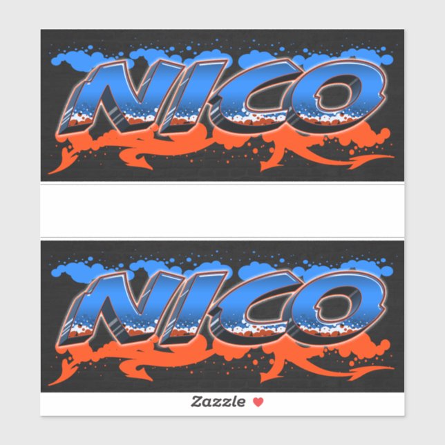 Nico first name name Graffiti sticker (Sheet)