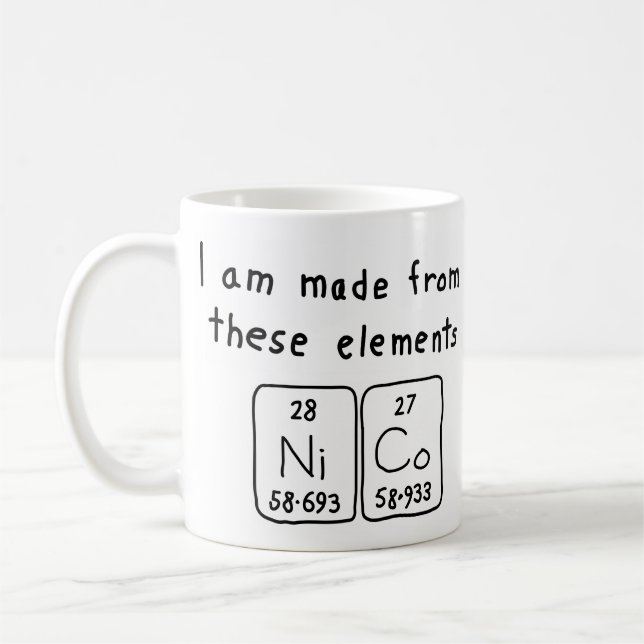 Nico periodic table name mug (Left)