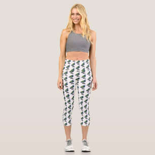 Nicobar pigeon bird cartoon illustration capri leggings