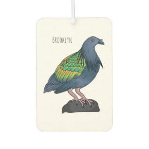 Nicobar pigeon bird cartoon illustration car air freshener