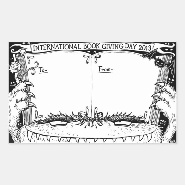 Nicola L. Robinson - Book Giving Day bookplate Rectangular Sticker (Front)