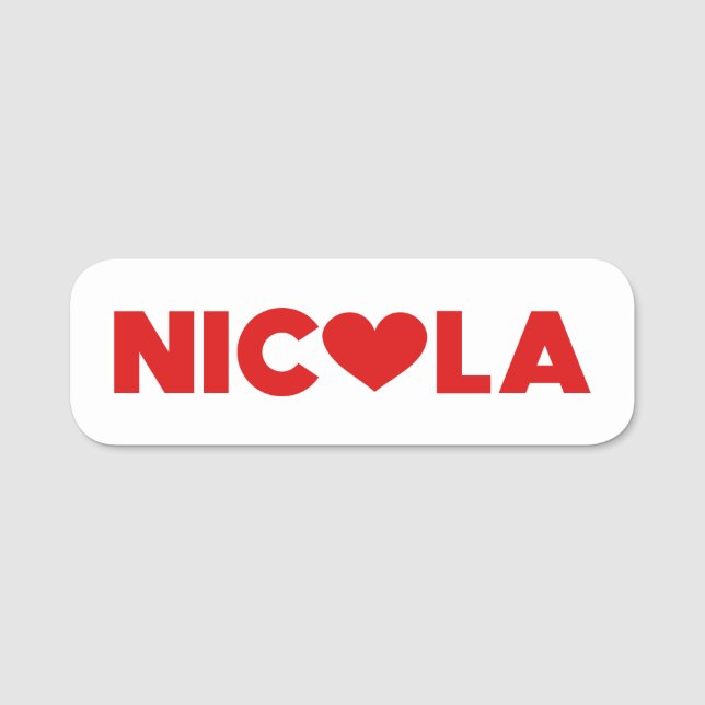 Nicola Love Name Tag (Front)