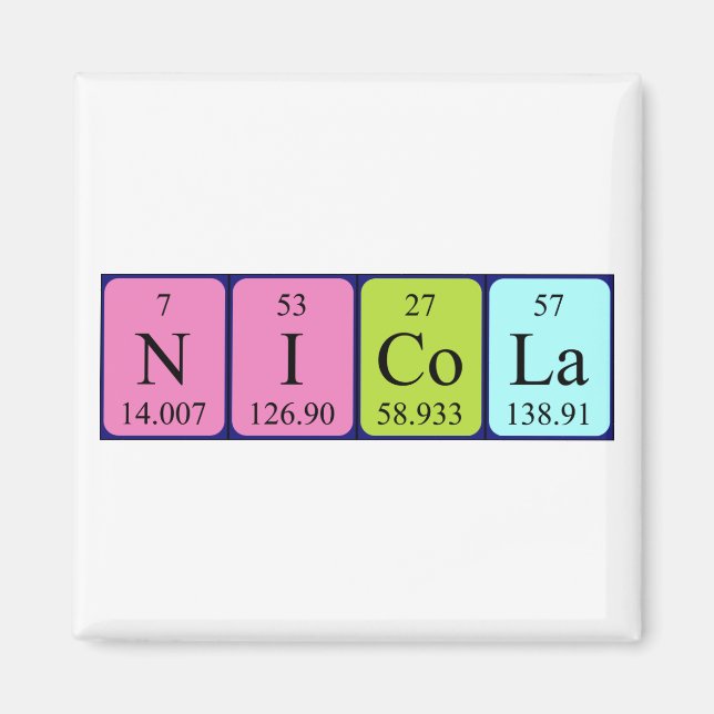 Nicola periodic table name magnet (Front)