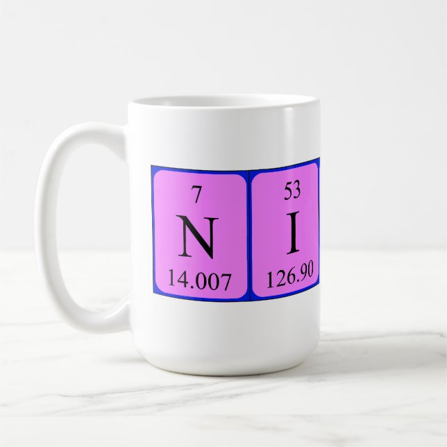 Nicola periodic table name mug (Left)