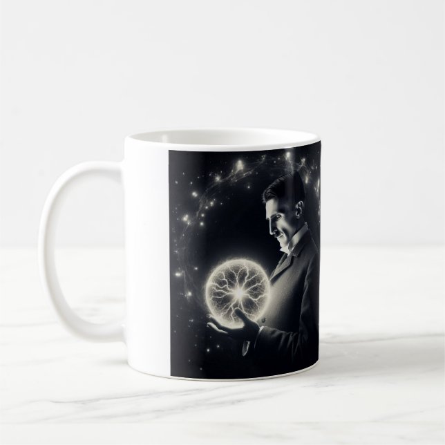 Nicola Tesla Caneca de Café Coffee Mug (Left)