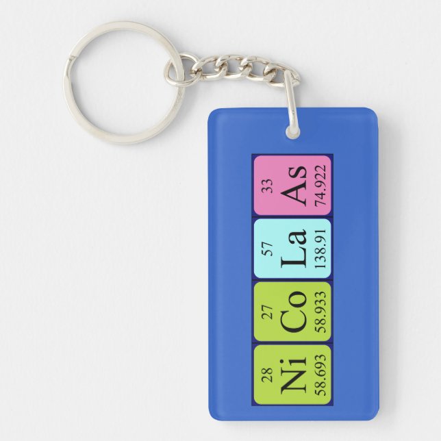 Nicolaas periodic table name keyring (Front)