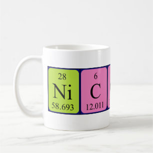 Nicolaas periodic table name mug