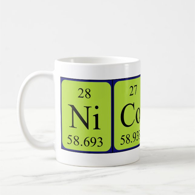 Nicolaas periodic table name mug (Left)