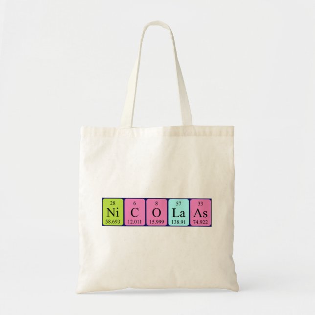 Nicolaas periodic table name tote bag (Front)