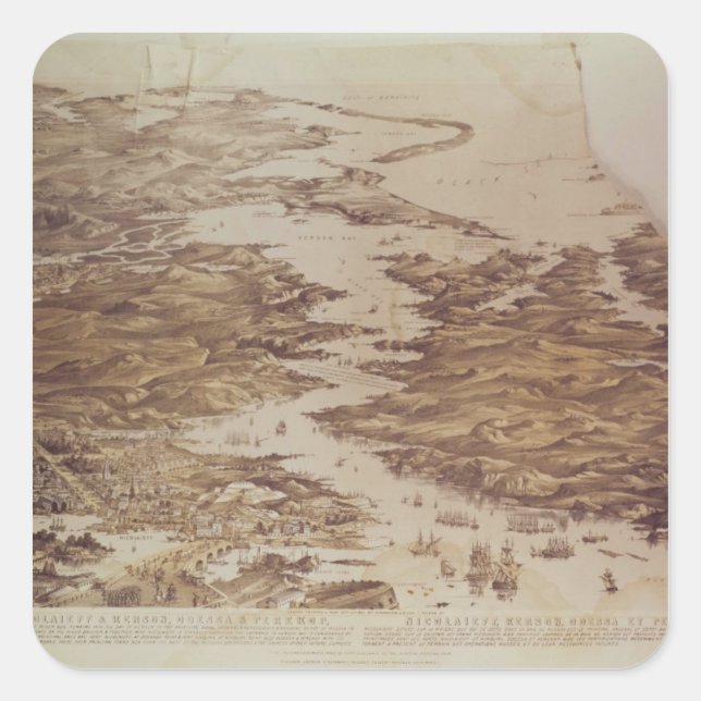 Nicolaieff and Kerson Bay, Odessa & Perekop Square Sticker (Front)