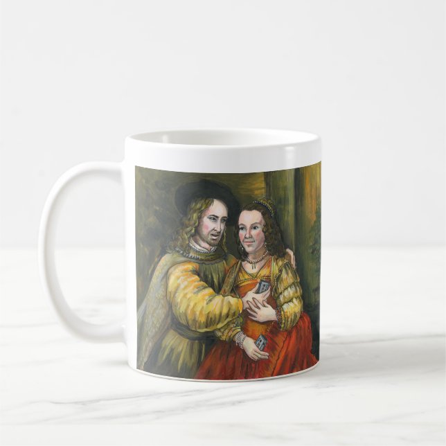 Nicolas Cage, Rembrandt Painting, Mix Tape Coffee Mug (Left)
