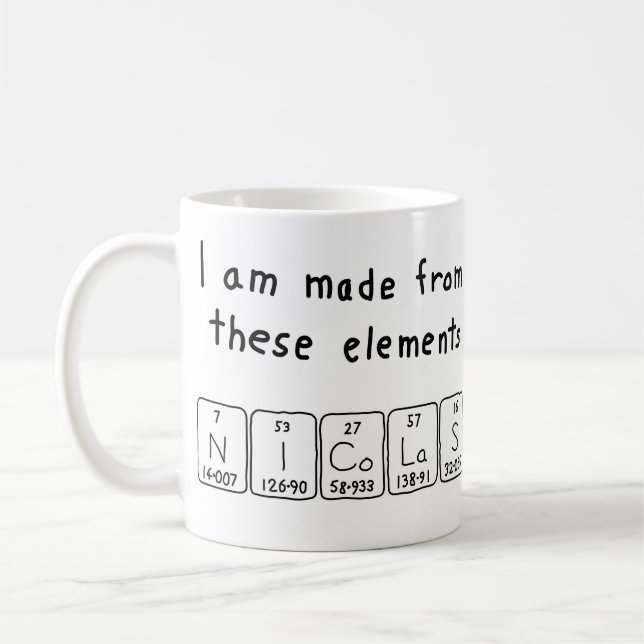 Nicolas periodic table name mug (Left)