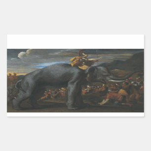 Nicolas Poussin - Hannibal crossing the Alps Rectangular Sticker