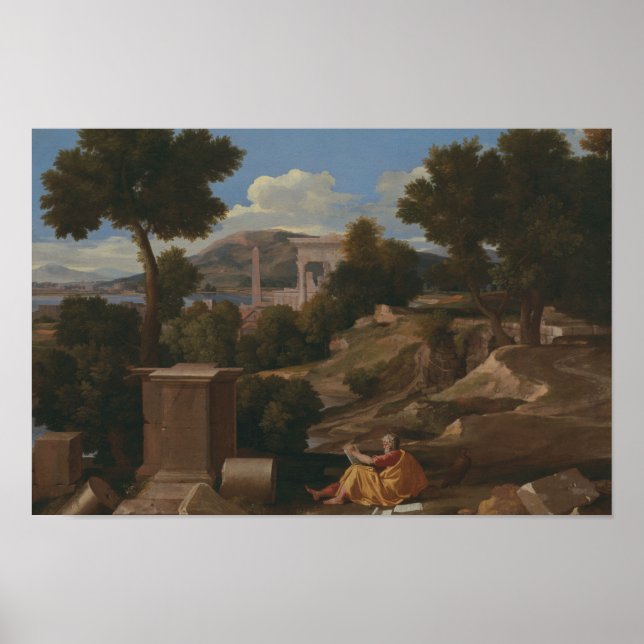 Nicolas Poussin - Landscape with Saint John Poster (Front)