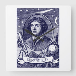 Nicolaus Copernicus Square Wall Clock