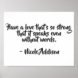 Nicole Addison quote Poster