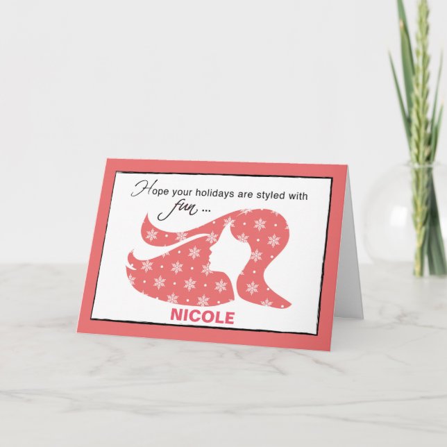 Nicole, Customisable Christmas Card, Customer Appr Holiday Card (Front)