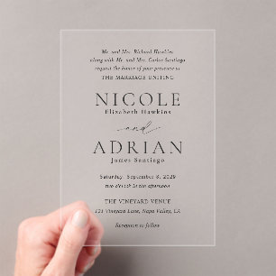 Nicole Elegant Wedding Acrylic Invitations