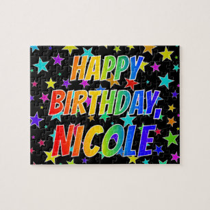 "NICOLE" First Name, Fun "HAPPY BIRTHDAY" Jigsaw Puzzle
