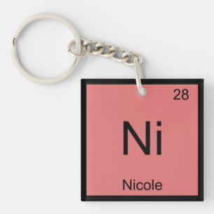 Nicole Name Chemistry Element Periodic Table Key Ring