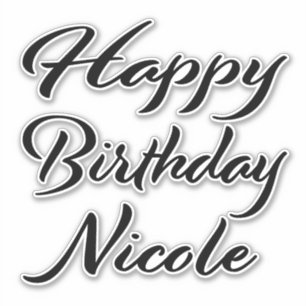 Nicole name first name black Sticker birthday