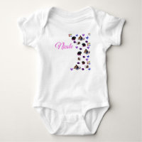 Nicole Name With Guinea Pigs Pansies Baby Bodysuit