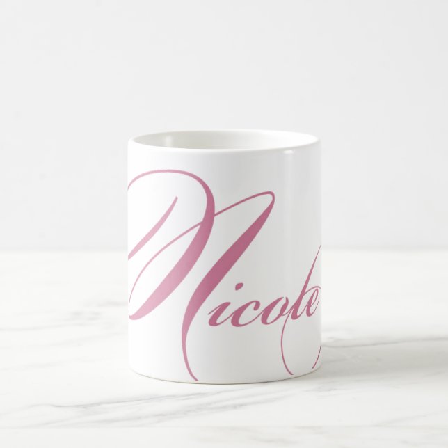 Nicole Personalised Name Coffee Mug - Pink (Center)