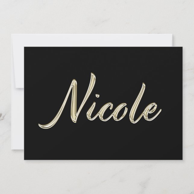 Nicole white Handwriting Card (Front)