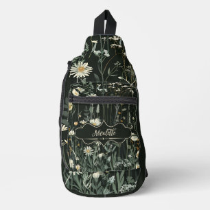 Nicolette Dark Daisy Floral Sling Bag