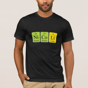Nicoli periodic table name shirt