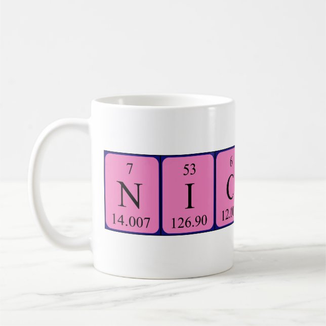 Nicoline periodic table name mug (Left)