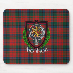 Nicolson Scottish Clan Tartan & Crest Mouse Pad