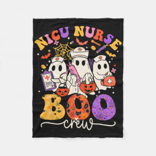 Nicu Boo Crew Costume Funny Nurse Ghost Halloween Fleece Blanket
