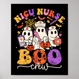 Nicu Boo Crew Costume Funny Nurse Ghost Halloween  Poster