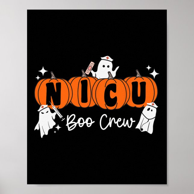Nicu Boo Crew Ghost Pumpkin Costume NICU Nurse Hal Poster (Front)