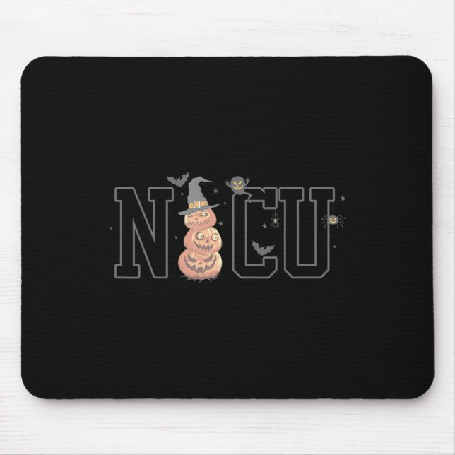 Nicu Boo Crew Spooky Pumpkin Funny NICU Nurse Hall Mouse Pad (Front)