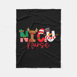 Nicu Christmas Shirt Nicu Nurse Xmas Party Nicu Nu Fleece Blanket