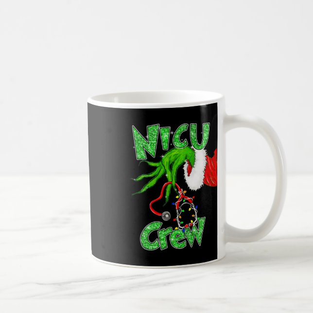 Nicu Crew Nurse Merry Christmas Stethoscope Xmas P Coffee Mug (Right)