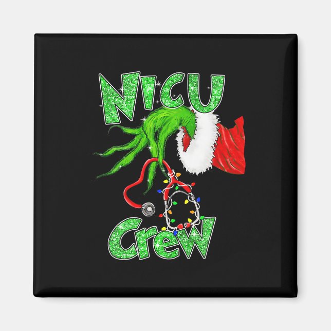 Nicu Crew Nurse Merry Christmas Stethoscope Xmas P Magnet (Front)