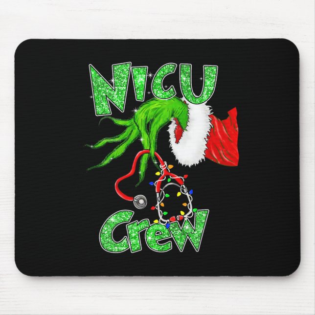 Nicu Crew Nurse Merry Christmas Stethoscope Xmas P Mouse Pad (Front)
