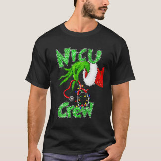 Nicu Crew Nurse Merry Christmas Stethoscope Xmas P T-Shirt