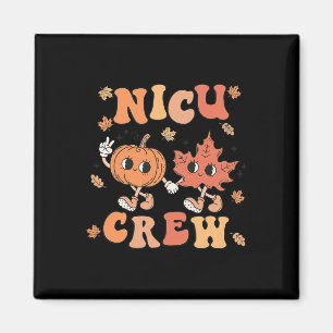 NICU Crew Pumpkin Leaf Fall NICU Nurse Halloween Magnet