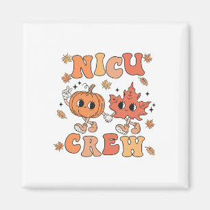 Nicu Crew Pumpkin Leaf Fall Nicu Nurse Halloween Magnet