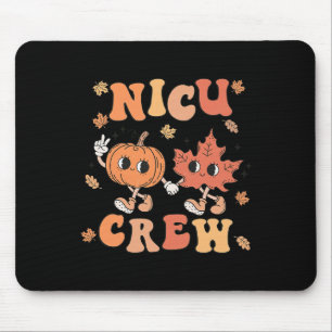 Nicu Crew Pumpkin Leaf Fall Nicu Nurse Halloween Mouse Pad