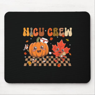 Nicu Crew Pumpkin Leaf Fall Nicu Nurse Thanksgivin Mouse Pad