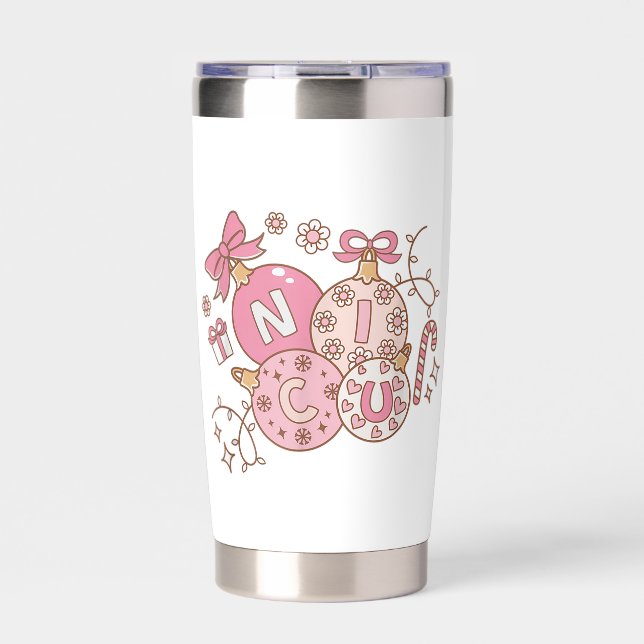 NICU Cutie Christmas – Festive Ornament Design  Insulated Tumbler (Front)