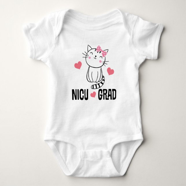 NICU Grad kitty Baby Bodysuit (Front)