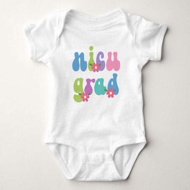 NICU Grad Retro Preppy Baby Girl Baby Bodysuit (Front)