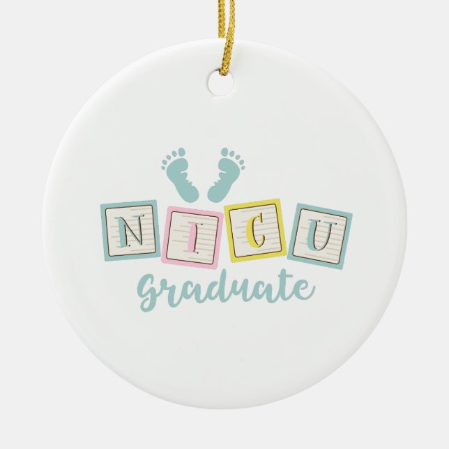 NICU Graduate Ceramic Ornament (Front)
