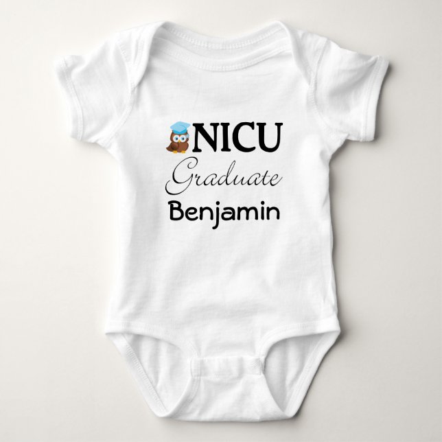 NICU Graduate Personalised Baby T-shirt Baby Bodysuit (Front)